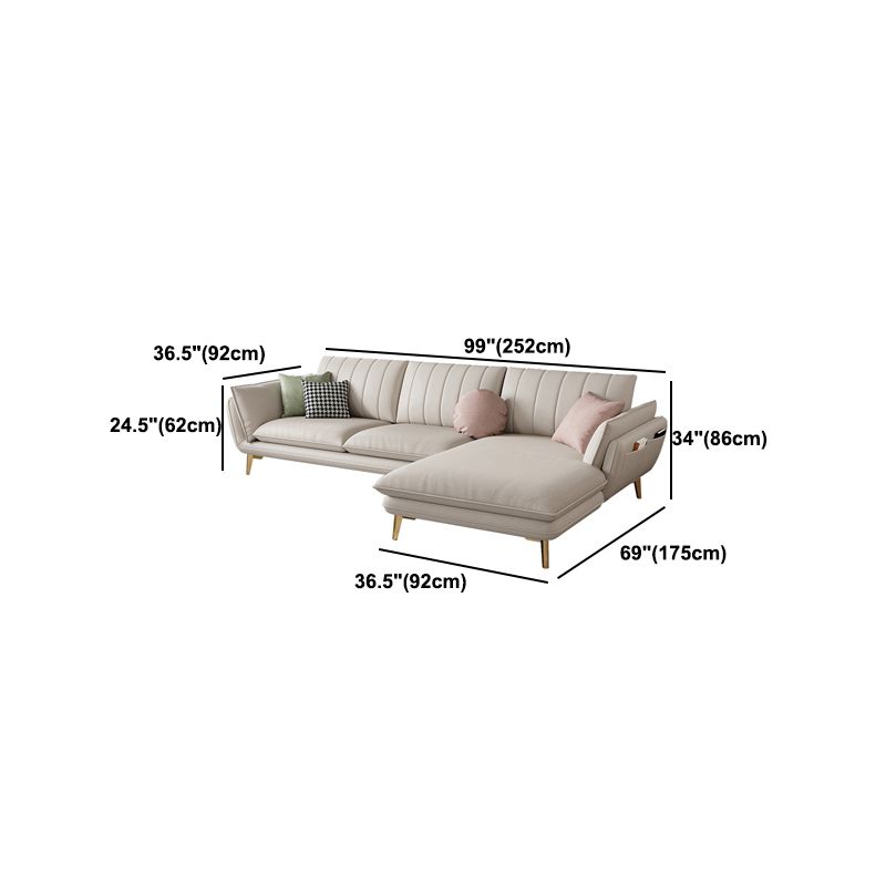 Scandinavische faux lederen bank met opslag, wijd uitlopende armbank met kussens