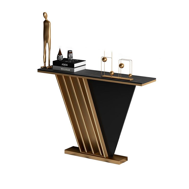 Glam Marble Console Table 12" W Stain Resistant Accent Table for Hall Clearhalo 'Console Tables' 'console_tables' 'Entry & Mudroom Furniture' 'furn' 'furn_console_tables' 'Furniture' 1200x1200_d918ba9e-62fa-41a1-b820-e2a55ad237b8