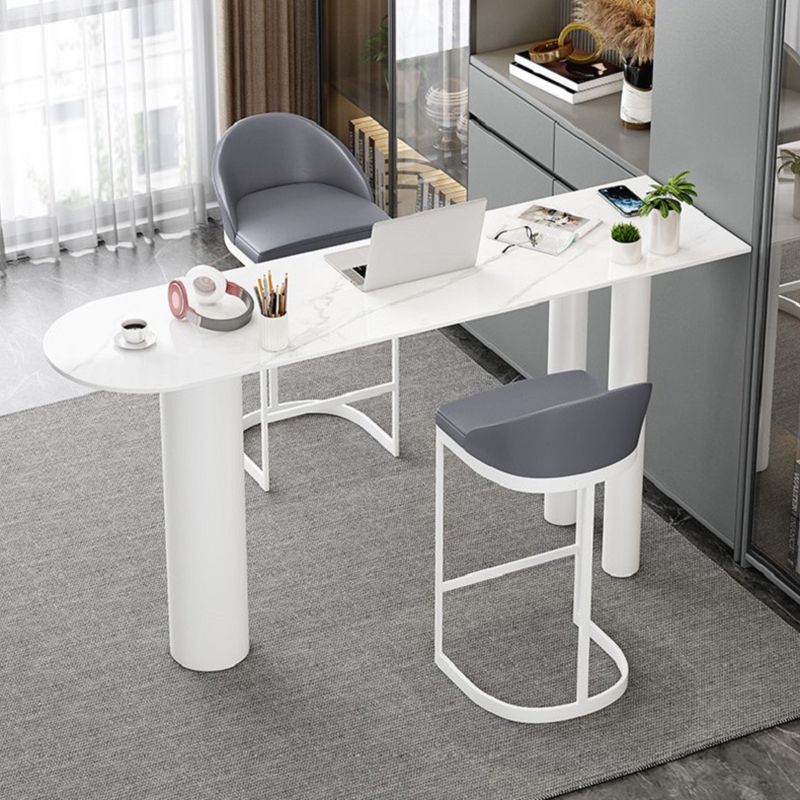 Modern Free Form Bar Table Set 1/3 Pcs Stone Top Bar Table and Upholstered Stools Clearhalo 'Bar Furniture' 'furn' 'furn_home_bar_bar_sets' 'Furniture' 'Home Bars & Bar Sets' 'home_bar_bar_sets' 'Kitchen & Dining Furniture' 1200x1200_d919263c-37eb-48db-8743-da84437cb913