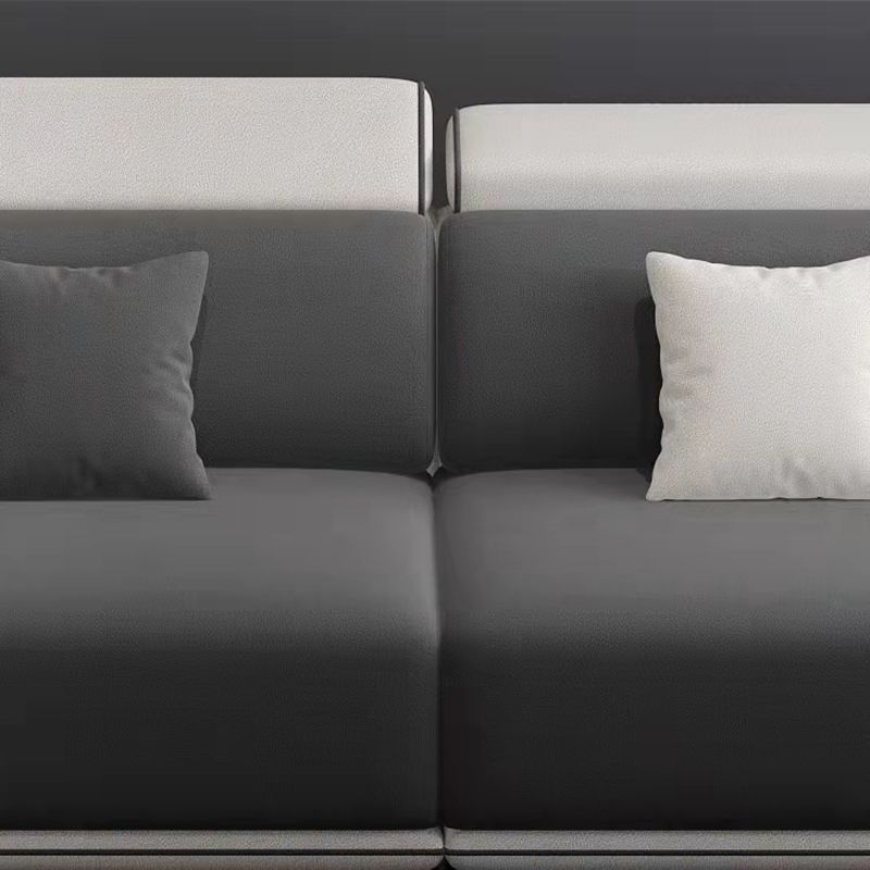 141.73"D x 70.87"W x 29.53"H Contemporary Square Arm Pillowed Back Cushions Sectionals Clearhalo 'furn' 'furn_sectionals' 'Furniture' 'furniture_sectionals' 'kitchen' 'kitchen_sectionals' 'Living Room Furniture' 'Sectionals' 1200x1200_d9196b4b-aa8e-4dcc-b00b-ce99457fc62a