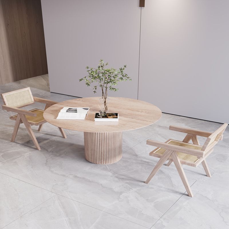 Solid Wood Round Table for Restaurant Modern Wood Table with Pedestal Base Clearhalo ' dining_table' 'Dining Tables & Seating' 'Dining Tables' 'furn' 'furn_dining_table' 'Furniture' 'furniture_dining_table' 'Kitchen & Dining Furniture' 'kitchen&dining_furn' 'kitchen' 'kitchen_dining_table' 1200x1200_d919ff80-a3ed-4a79-9155-64403163bb32