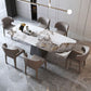 Rectangle Stone Dining Table Contemporary Dining Table with Pedestal Base Clearhalo 'Dining Tables & Seating' 'Dining Tables' 'dining_table' 'furn' 'furn_dining_table' 'Furniture' 'furniture_dining_table' 'Kitchen & Dining Furniture' 'kitchen' 'kitchen_dining_table' 1200x1200_d91a0986-e4e5-4de6-9753-ef66cabf1ae7