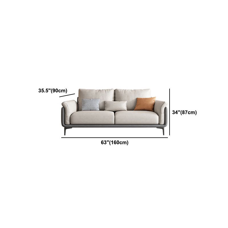 Faux Leather Stain Resistant Contemporary Sofa Couch in Beige Clearhalo 'furn' 'furn_sofas' 'Furniture' 'Living Room Furniture' 'Sofa' 'sofas' 1200x1200_d91a76d2-ebd7-4086-8478-e77ec91e3bc7