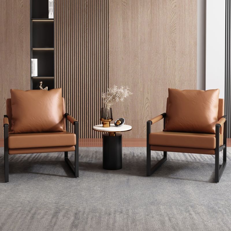 Chaise en cuir fausse 26,7 "L x 28,3" W x 27,5 "H Armes incluses pour salon pour le salon