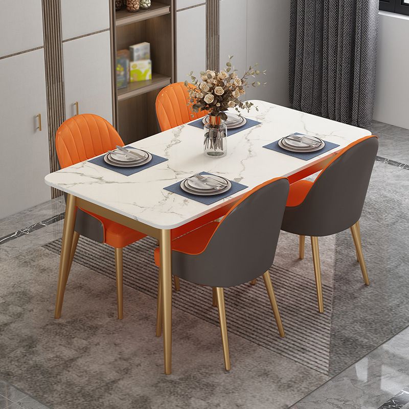 Modern White Stone Top Table Rectangle Dining Table for Kitchen Clearhalo 'Dining Tables & Seating' 'Dining Tables' 'dining_table' 'furn' 'furn_dining_table' 'Furniture' 'Kitchen & Dining Furniture' 1200x1200_d91a8346-281f-4535-be8a-d646b7a15406