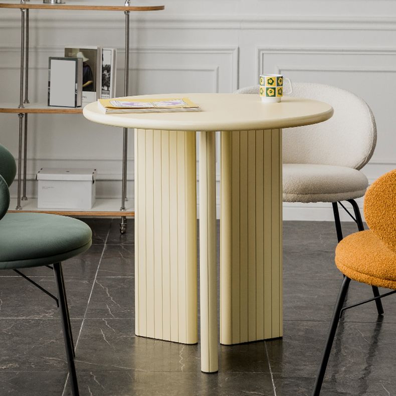 Rectangle Dining Table Engineer Wood Table in Yellow and White Clearhalo 'Dining Tables & Seating' 'Dining Tables' 'dining_table' 'furn' 'furn_dining_table' 'Furniture' 'Kitchen & Dining Furniture' 1200x1200_d91c4ff3-1dc0-4843-b7c0-dac3174abe59