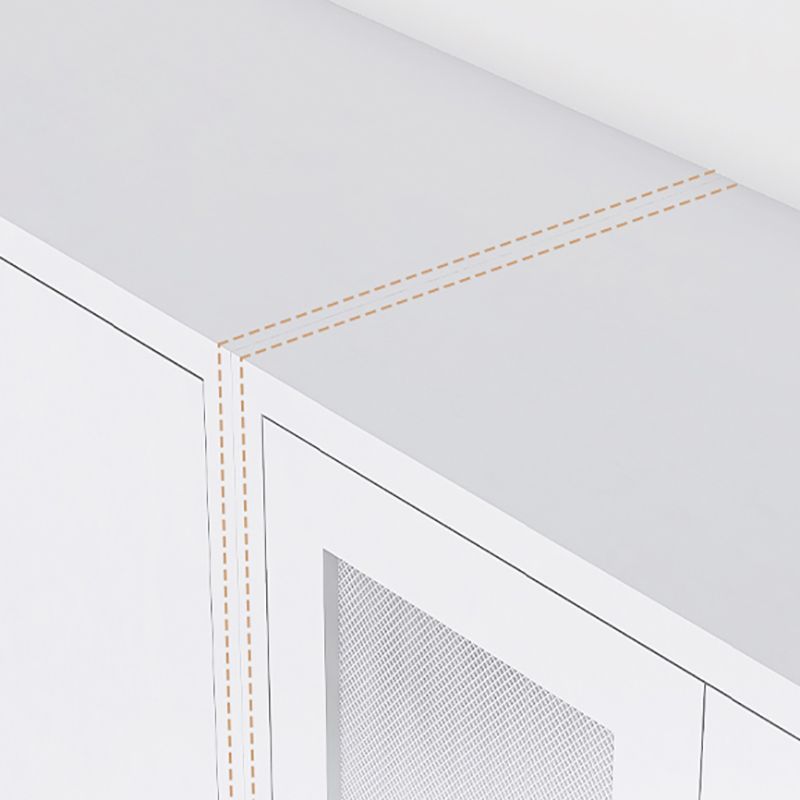 Contemporary Metal China Cabinet Glass Doors Hutch Cabinet for Living Room