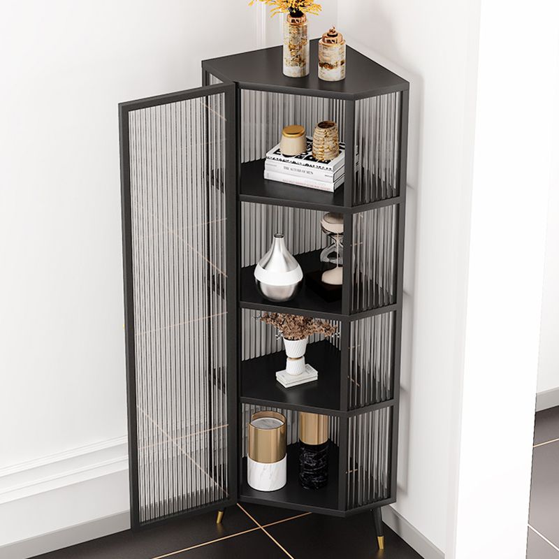 Industrial Curio Cabinet Metal Glass Doors Storage Cabinet with Legs for Living Room Clearhalo 'Display & China Cabinets' 'display_china_cabinets' 'furn' 'furn_display_china_cabinets' 'Furniture' 'Kitchen & Dining Furniture' 1200x1200_d91f056d-d925-4ef1-bd38-c14282eecdf8