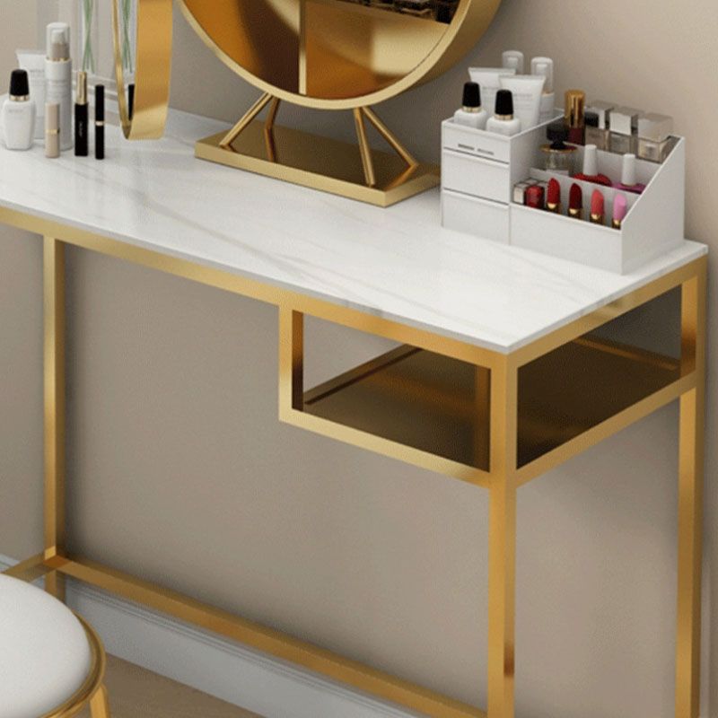 Glam Metall Waschtisch Make -up -Tisch Set Slate Top Waschtisch Schminktisch
