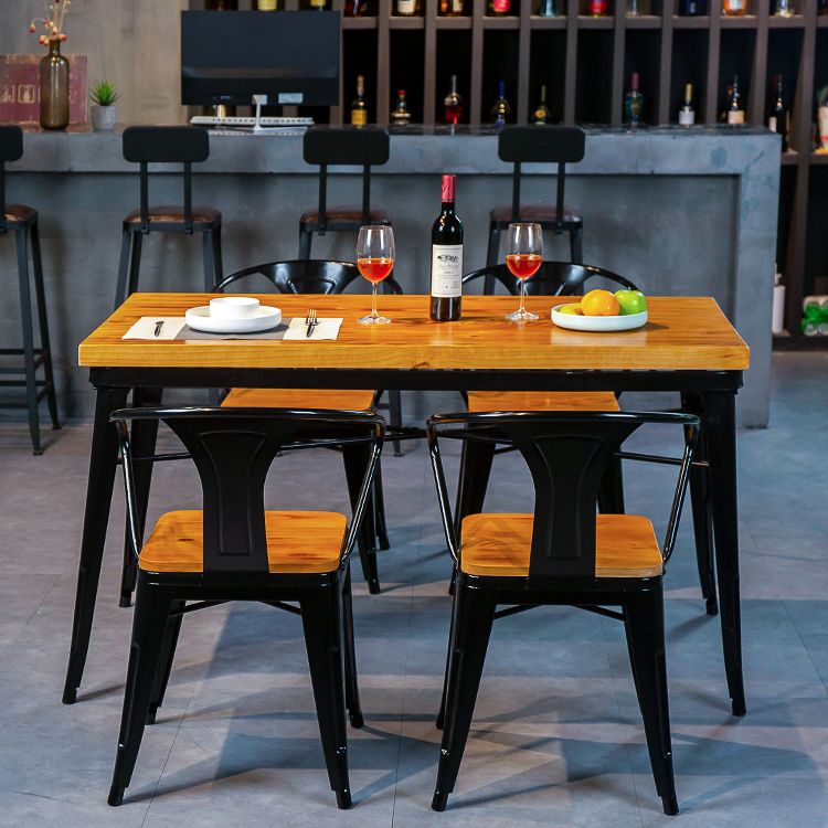 Industrial Style Solid Wood Furniture with Standard Height Dining¬†Room¬†Table¬†Set Clearhalo 'Dining Room Sets' 'Dining Tables & Seating' 'dining_room_set' 'furn' 'furn_dining_room_set' 'Furniture' 'furniture_dining_room_set' 'Kitchen & Dining Furniture' 'kitchen&dining_furn' 'kitchen' 1200x1200_d921cc1c-33ca-48fc-b5d3-7dd0e16c58d0