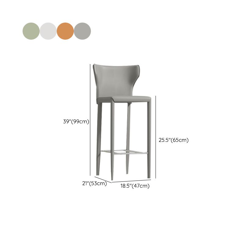 Contemporary Faux Leather 39-inch Bar Stools with Metal Base Clearhalo 'Bar Furniture' 'Bar Stools' 'bar_stools' 'furn' 'furn_bar_stools' 'Furniture' 'Kitchen & Dining Furniture' 1200x1200_d922118f-6489-4f08-89bc-127502fb338a