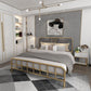 Gestoffeerd metalen open-frame bed 43,3-in High Golden Bed frame