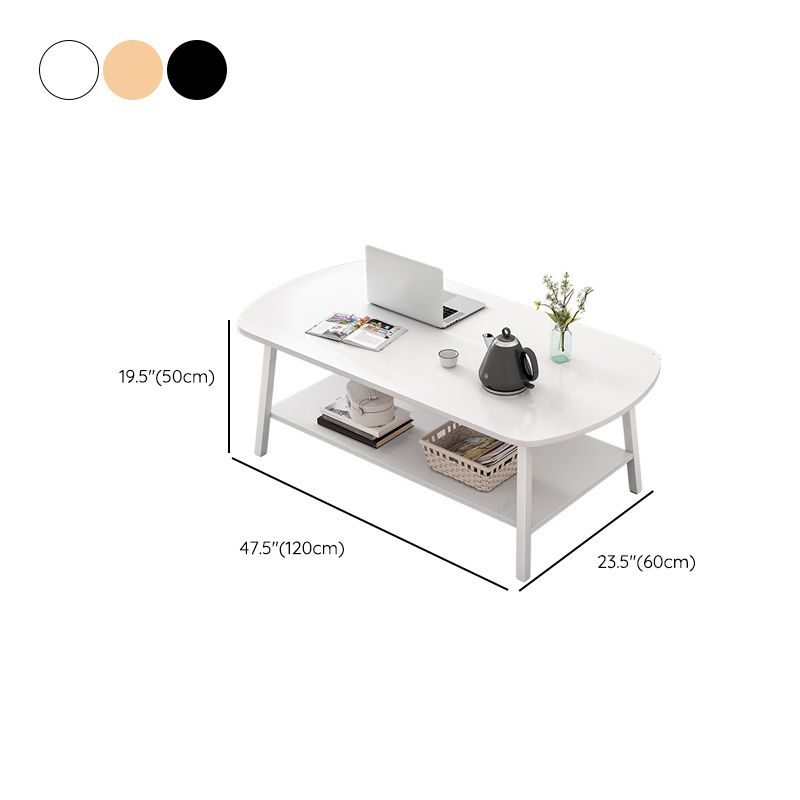 Mesa de centro contemporánea de 19" de alto, mesa de cóctel de madera con almacenamiento