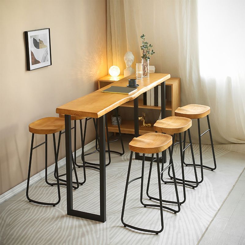 Tavolo da vino con banco in legno massiccio interno tavolo da bar per barra naturale moderna