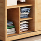 Contemporary Sliding Door Cabinet Rubberwood Storage Cabinet with Legs