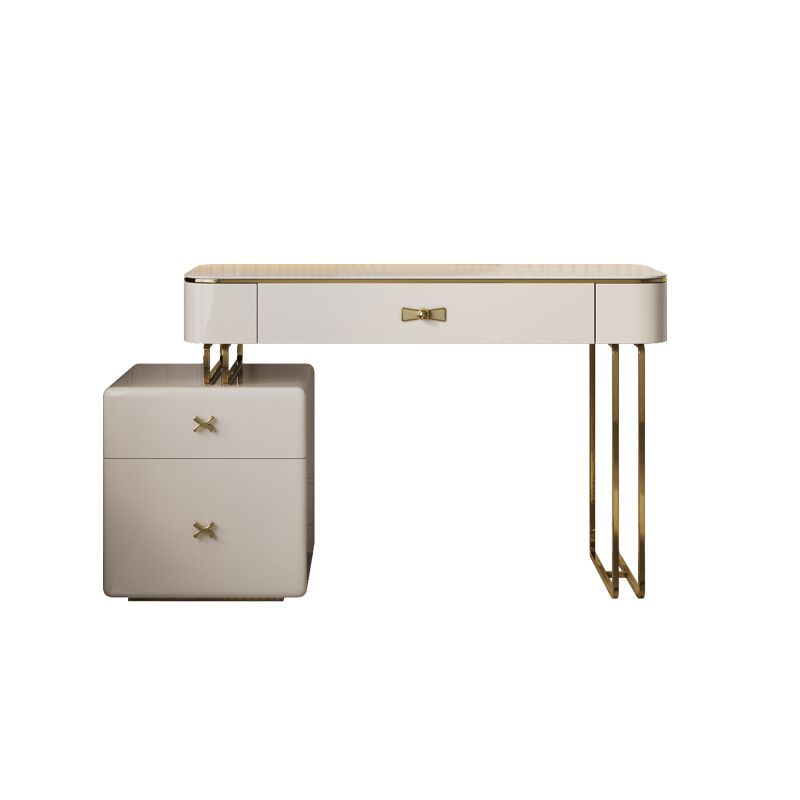 Beige luxueuze ijdelheidsset met ontlasting 2/4 opslagladen Kremmertje