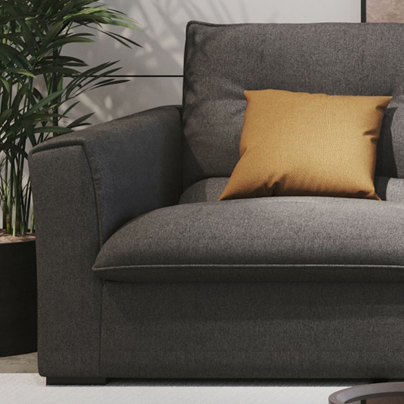 Modern Square Arm Sectional Gray Linen Sofa and Chaise for Apartment Clearhalo 'furn' 'furn_sectionals' 'Furniture' 'furniture_sectionals' 'kitchen' 'kitchen_sectionals' 'Living Room Furniture' 'Sectionals' 1200x1200_d928df0c-3a1d-476d-a31f-7a80e42a12fc