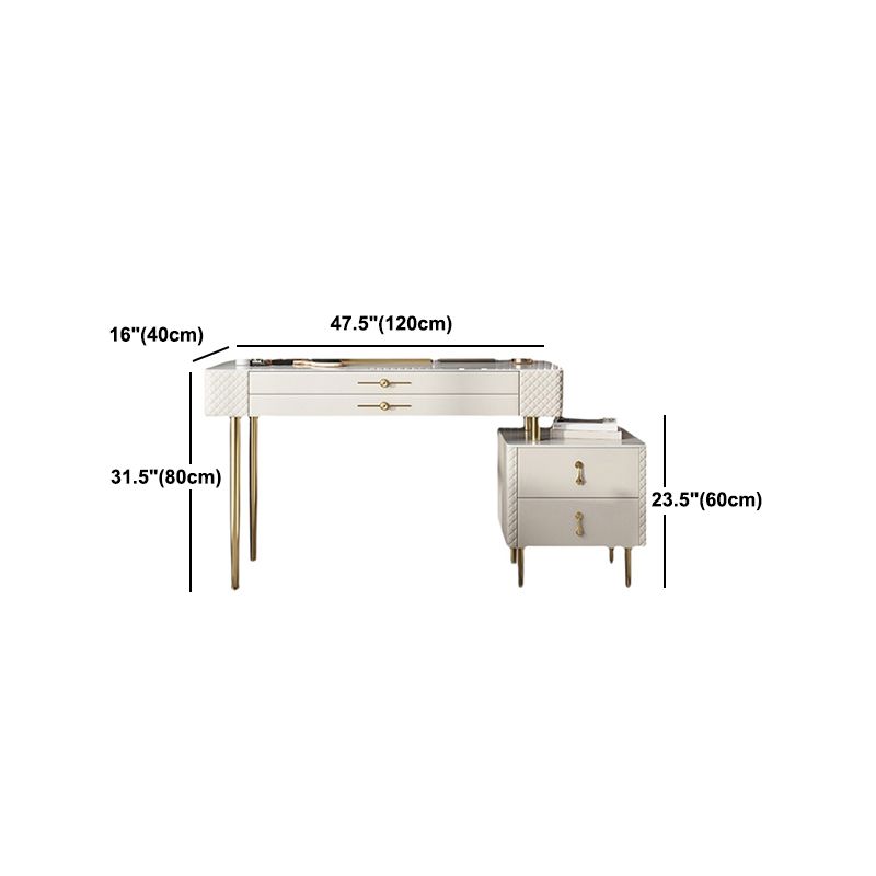 Table de maquillage blanc pour chambre avec tiroir 15,74 "W x 31,49" H