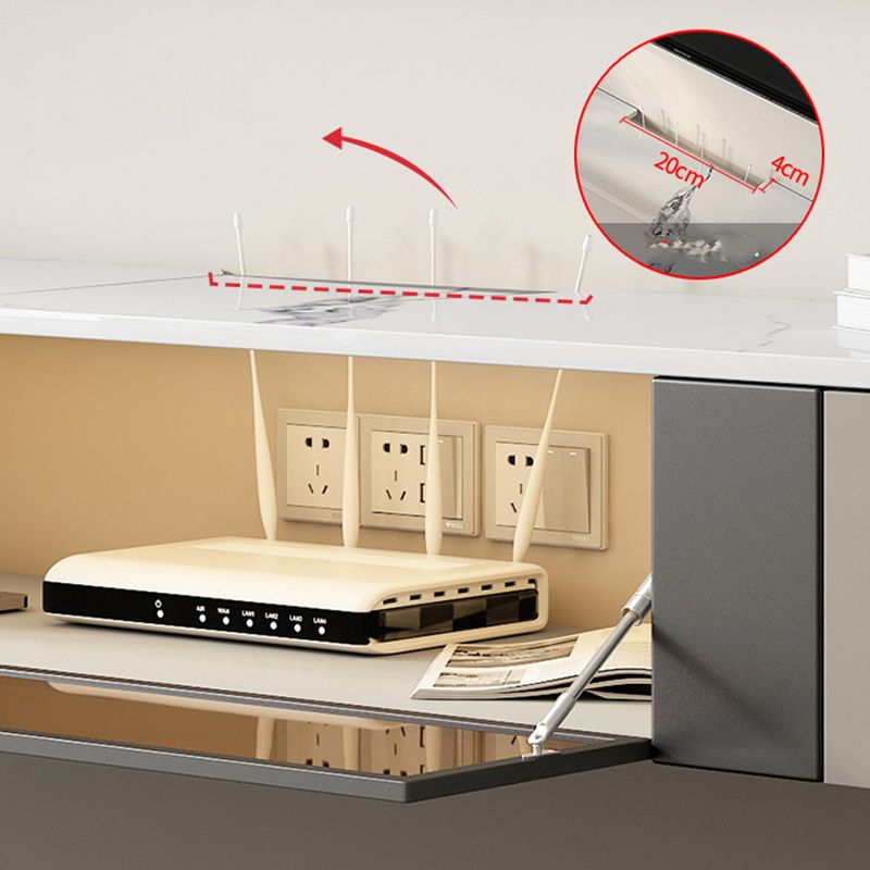 Consola de TV de gestión de cable montada en la pared de Styly Style TV, 47 "L x 11.8" W x 7.87 "H