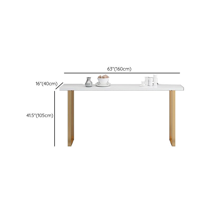 Glam Pub Height Dining Table White and Gold Counter Height Table Clearhalo 'Bar Furniture' 'Bar Tables' 'bar_tables' 'furn' 'furn_bar_tables' 'Furniture' 'Kitchen & Dining Furniture' 1200x1200_d92b2bd7-8d89-44f8-830d-3aae41c24f04