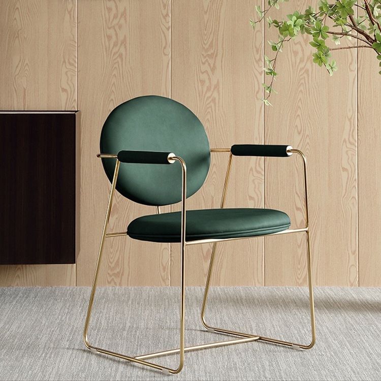 Scandinavian Kitchen Dining Arm Chair Metal Opening Back Dining Arm Chair Clearhalo ' kitchen&dining_furn' 'Dining Chairs' 'Dining Tables & Seating' 'dining_chair' 'Furniture' 'furniture_dining_chair' 'Kitchen & Dining Furniture' 'kitchen' 1200x1200_d92c0041-a46d-46c5-9be6-0d6763c6a6c5