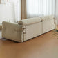 2-seater Scratch Resistant Solid Color Living Room Leather Sofa