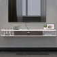 Meuble TV contemporain en bois, Console murale, avec rangement, pour le salon