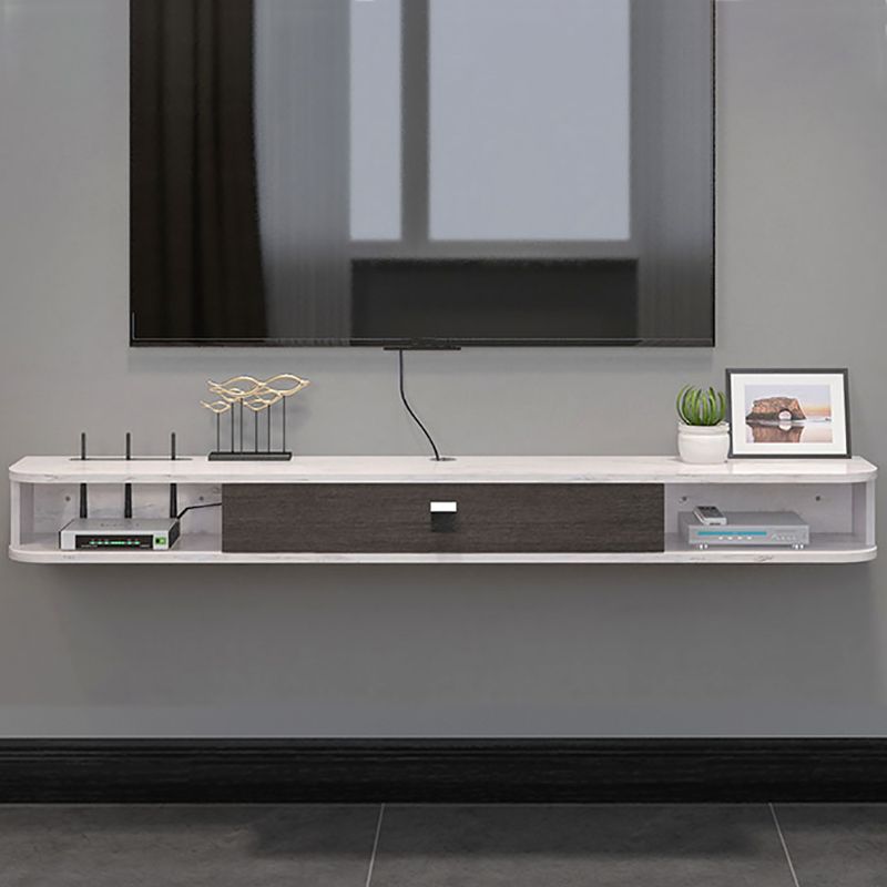 Meuble TV contemporain en bois, Console murale, avec rangement, pour le salon