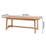 Rectangle Trestle Base Modern Dining Table Wood Color Fixed Table of Solid Wood Clearhalo ' dining_table' 'Dining Tables & Seating' 'Dining Tables' 'furn' 'furn_dining_table' 'Furniture' 'furniture_dining_table' 'Kitchen & Dining Furniture' 'kitchen&dining_furn' 'kitchen' 'kitchen_dining_table' 1200x1200_d92d4e24-6c71-4a4f-83c5-7b95a50cb92a