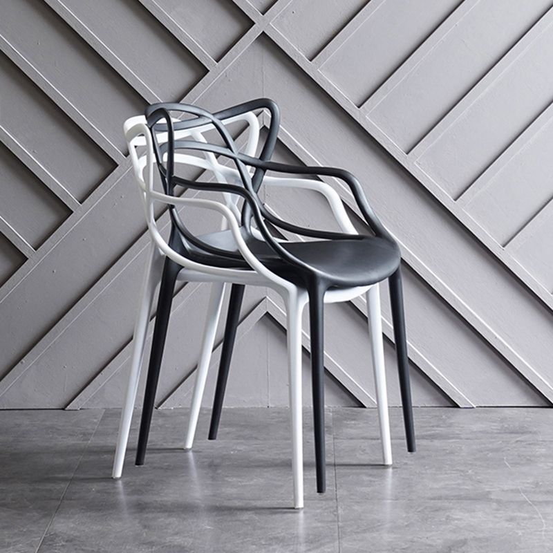 Contemporary Chairs Dining Arm Open Back Side Chairs with Plastic Legs for Kitchen Clearhalo ' kitchen&dining_furn' 'Dining Chairs' 'Dining Tables & Seating' 'dining_chair' 'furn' 'furn_dining_chair' 'Furniture' 'furniture_dining_chair' 'Kitchen & Dining Furniture' 'kitchen' 1200x1200_d92dee73-0362-496b-b669-fd2bd76ab04f