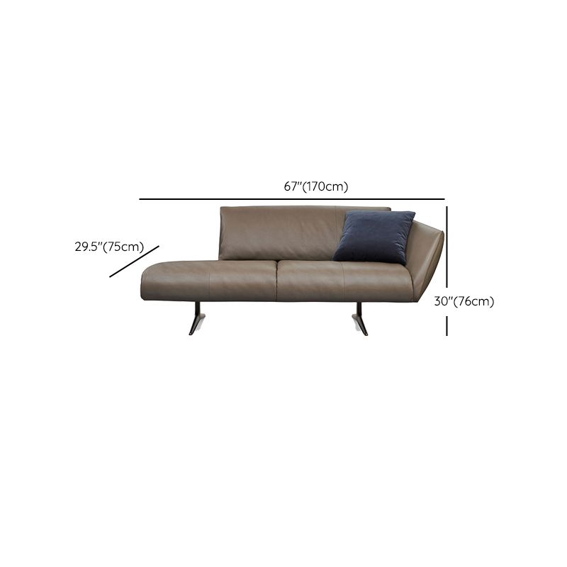 Modern Cushioned Chaise Lounge Leather Recessed Arms Chaise with Pillow Clearhalo 'Chairs & Seating' 'Chaise Lounge' 'chaise_lounge' 'furn' 'furn_chaise_lounge' 'Furniture' 'Living Room Furniture' 1200x1200_d92df56c-8d4c-40c9-a24c-76747acb2136