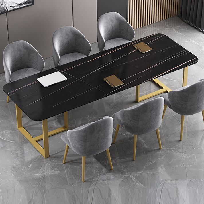 Sintered Stone Meeting Table Industrial Working Table for Office Clearhalo 'furn' 'furn_office_desk' 'Furniture' 'furniture_office_desk' 'Office Desks' 'Office Furniture' 'office_desk' 1200x1200_d92e6d5b-e11d-4f09-ba90-8f29c498b124