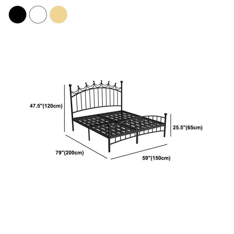 47.24-In High Wire-Grid Open-Frame Bed Luxurious Iron Bed Frame with Headboard Clearhalo 'Bedroom Furniture' 'Beds' 'furn' 'furn_beds' 'Furniture' 1200x1200_d92ebd29-b906-4dfb-a731-341da103ef32
