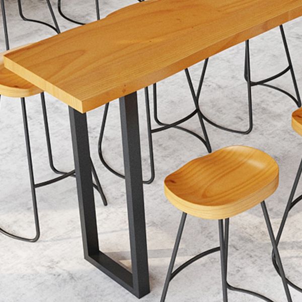 Rectangle Sled Base Solid Wood Bar Table for Kitchen Dining Room Clearhalo 'Bar Furniture' 'Bar Tables' 'bar_tables' 'furn' 'furn_bar_tables' 'Furniture' 'Kitchen & Dining Furniture' 1200x1200_d92f3a6e-88e9-4259-ba19-bb0782dddf31