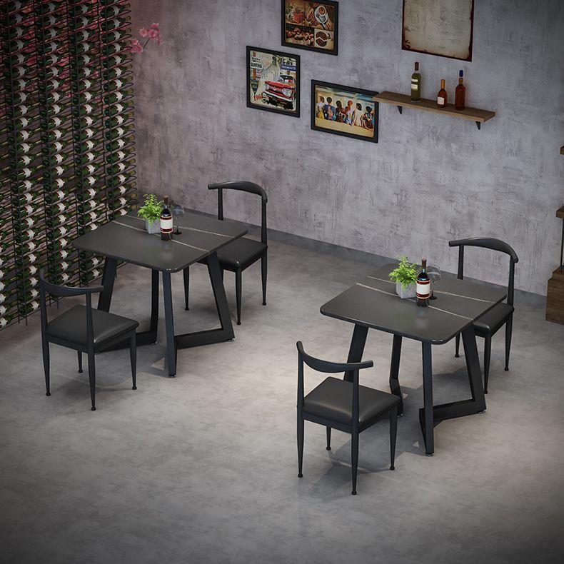 Industrial Style Dining Table Black Sintered Stone Dining Table with Metal Base Clearhalo ' dining_table' 'Dining Tables & Seating' 'Dining Tables' 'furn' 'furn_dining_table' 'Furniture' 'furniture_dining_table' 'Kitchen & Dining Furniture' 'kitchen&dining_furn' 'kitchen' 'kitchen_dining_table' 1200x1200_d930e8d5-02d4-4bd7-bc4a-5ca79edb4598
