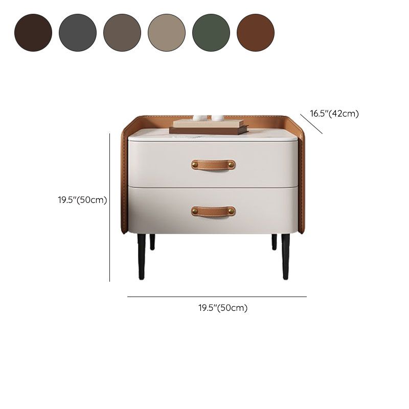 Modernisme 2 laden nachttafel gouden/zwarte benen bed nachtkastje voor slaapkamer