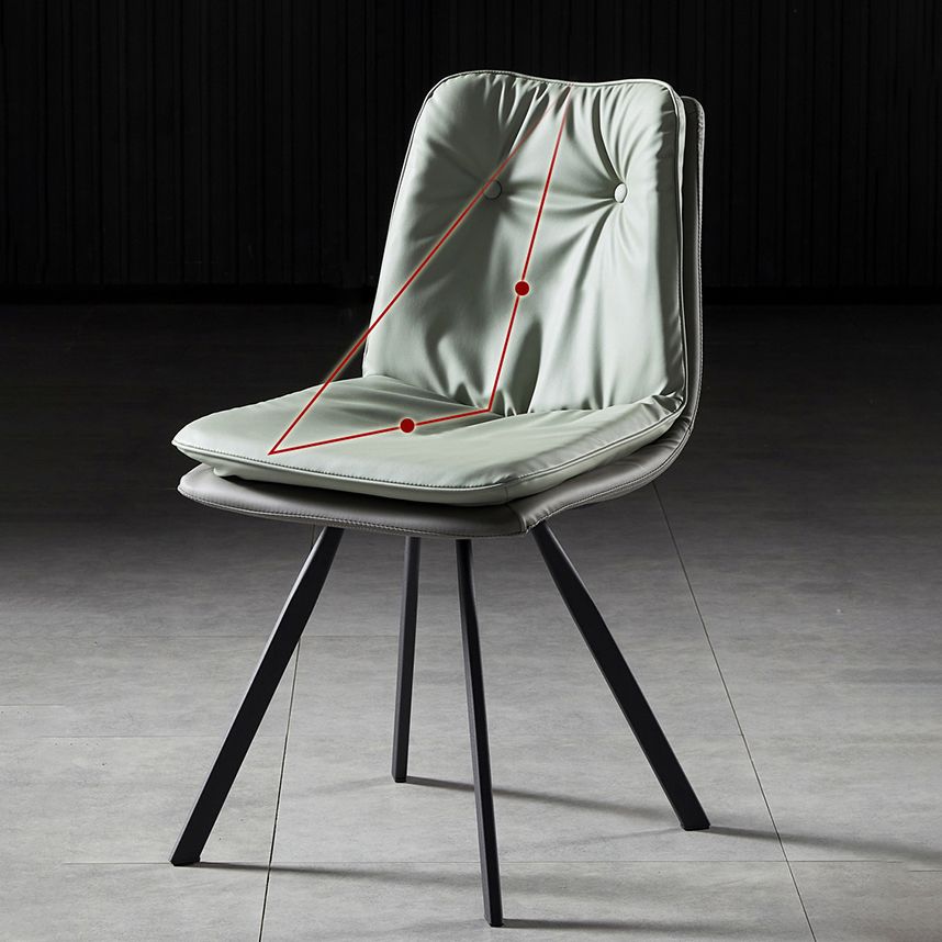 Scandinavian Style Leather Dining Chairs Upholstered Solid Back Chair for Home Use (Set of 2) Clearhalo ' kitchen&dining_furn' 'Dining Chairs' 'Dining Tables & Seating' 'dining_chair' 'furn' 'furn_dining_chair' 'Furniture' 'furniture_dining_chair' 'Kitchen & Dining Furniture' 'kitchen' 1200x1200_d931aa55-f30a-4e4b-94ee-d48600d445c9