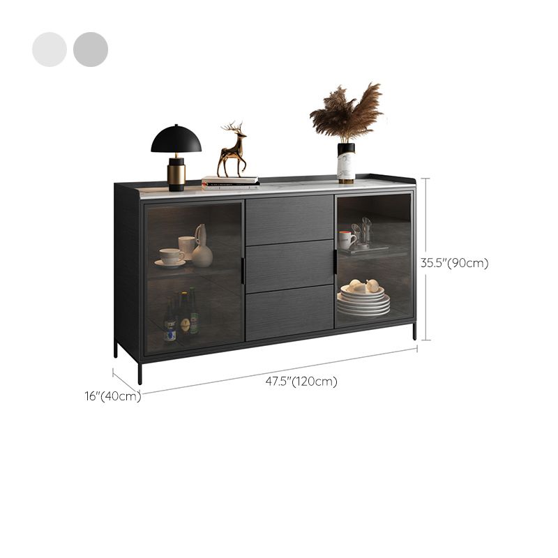 Modern Sideboard Buffet Cabinets Buffet Table with 3-Drawer and 2-Door Clearhalo 'buffet_sideboard' 'Buffets & Sideboards' 'furn' 'furn_buffet_sideboard' 'Furniture' 'Kitchen & Dining Furniture' 1200x1200_d932a6c7-ce00-4b28-87f4-9370e9dcac60