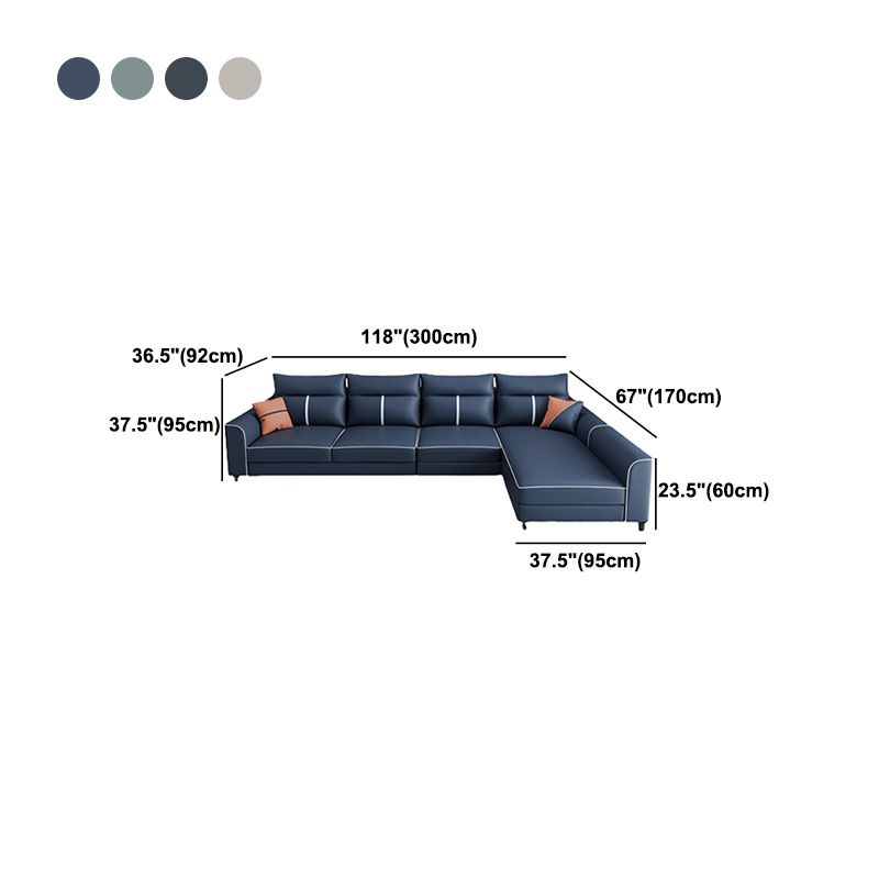 Faux Leather Sectional Sofa ,37.4" Tall Square Arm Sectional Sofa Clearhalo 'furn' 'furn_sectionals' 'Furniture' 'Living Room Furniture' 'Sectionals' 1200x1200_d935780c-f4a6-443e-af7f-efa5214eb5eb