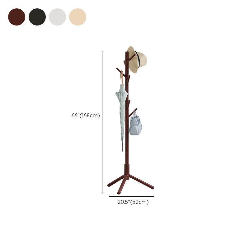 Hangage à vêtements contemporain Rack en bois massif avec crochets de manteau