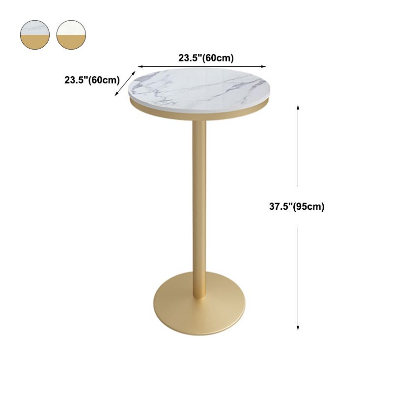 Stone Bar Dining Table Glam Round Bar Table with Pedestal for Dining Room Clearhalo 'Bar Furniture' 'Bar Tables' 'bar_tables' 'furn' 'furn_bar_tables' 'Furniture' 'furniture_bar_tables' 'Kitchen & Dining Furniture' 1200x1200_d935e91e-2ef5-4025-a0b8-6b9a75e3b137