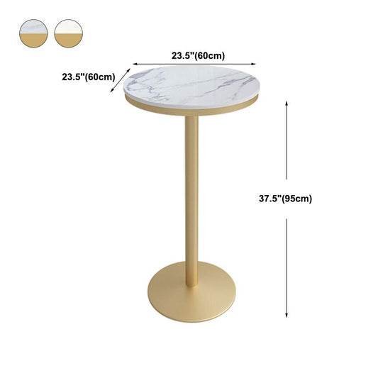 Stone Bar Dining Table Glam Round Bar Table with Pedestal for Dining Room Clearhalo 'Bar Furniture' 'Bar Tables' 'bar_tables' 'furn' 'furn_bar_tables' 'Furniture' 'furniture_bar_tables' 'Kitchen & Dining Furniture' 1200x1200_d935e91e-2ef5-4025-a0b8-6b9a75e3b137