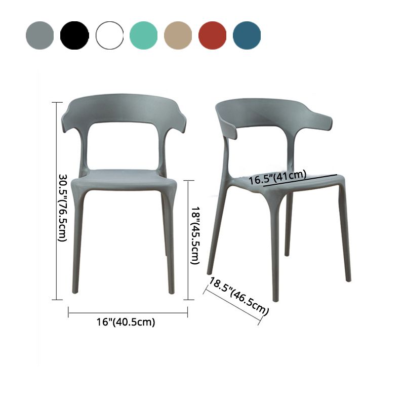 Plastic Scandinavian Dining Arm Chairs Open Back Indoor Dining Armchairs Clearhalo ' kitchen&dining_furn' 'Dining Chairs' 'Dining Tables & Seating' 'dining_chair' 'furn' 'furn_dining_chair' 'Furniture' 'furniture_dining_chair' 'Kitchen & Dining Furniture' 'kitchen' 1200x1200_d9381baa-2b25-4e41-8822-9728e3c4136e