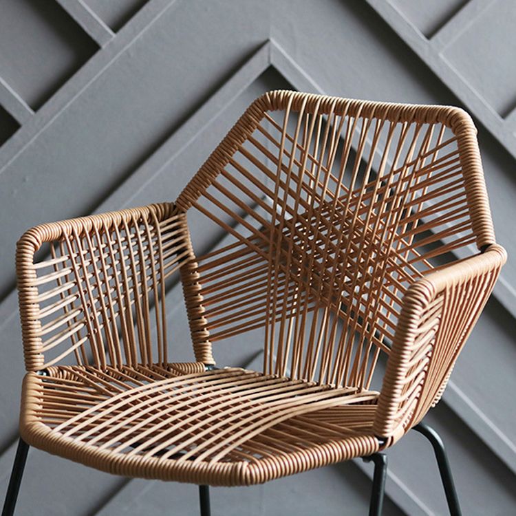 Industrial Design Open Back Dining Side Chairs Rattan Patio Dining Side Chair Clearhalo ' kitchen&dining_furn' 'Dining Chairs' 'Dining Tables & Seating' 'dining_chair' 'furn' 'furn_dining_chair' 'Furniture' 'furniture_dining_chair' 'Kitchen & Dining Furniture' 'kitchen' 1200x1200_d93a027a-0a8c-4472-a9d3-ed1cbf497579