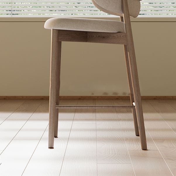 Solid Wood Dining Stools Low Back Upholstered Bar Stools with Footrest