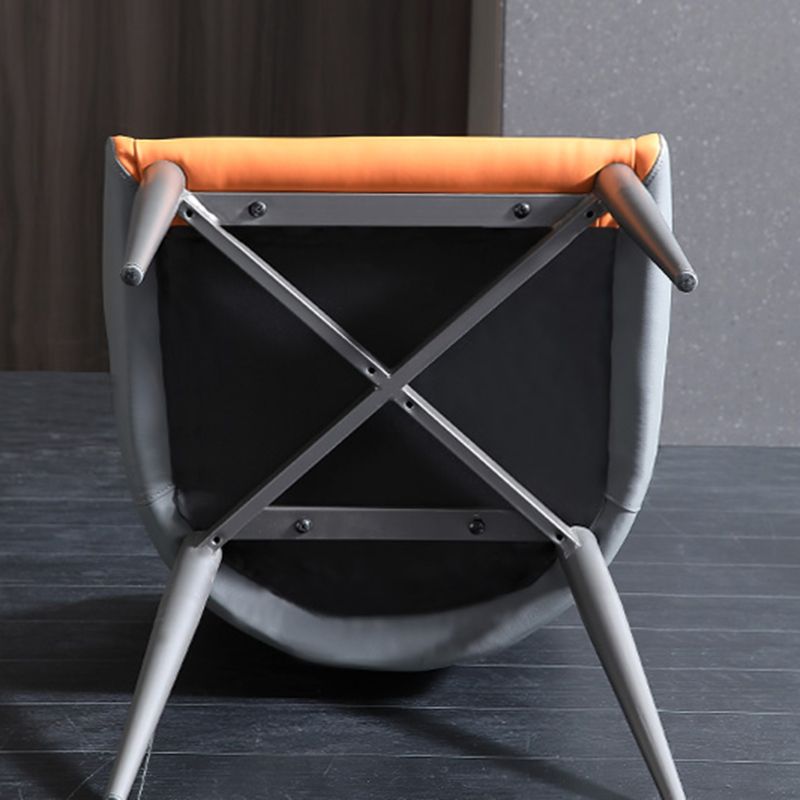 Industrial Style Arm Chair Faux Leather Parsons Chairs for Bedroom