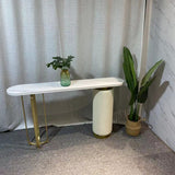 Tavolo di accento glam largo 15 pollici Stone Oro Console Accent Table