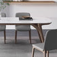 Table à manger contemporaine en pierre et table de salle à manger en bois pour salle à manger