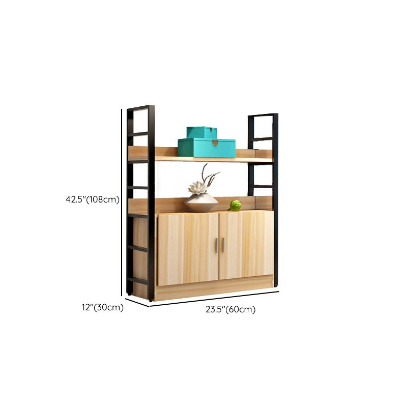 Estantería abierta moderna estantería de madera de ingeniería con puertas para la sala de estudio