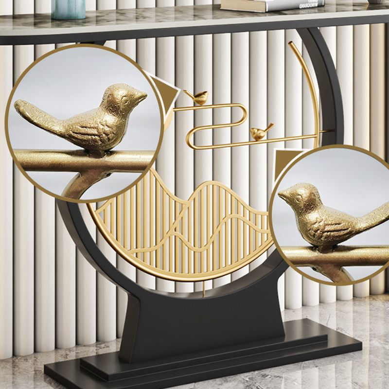 Marmor/Metall -Halbmondglam kratzfestes abstraktes Konsolentabelle